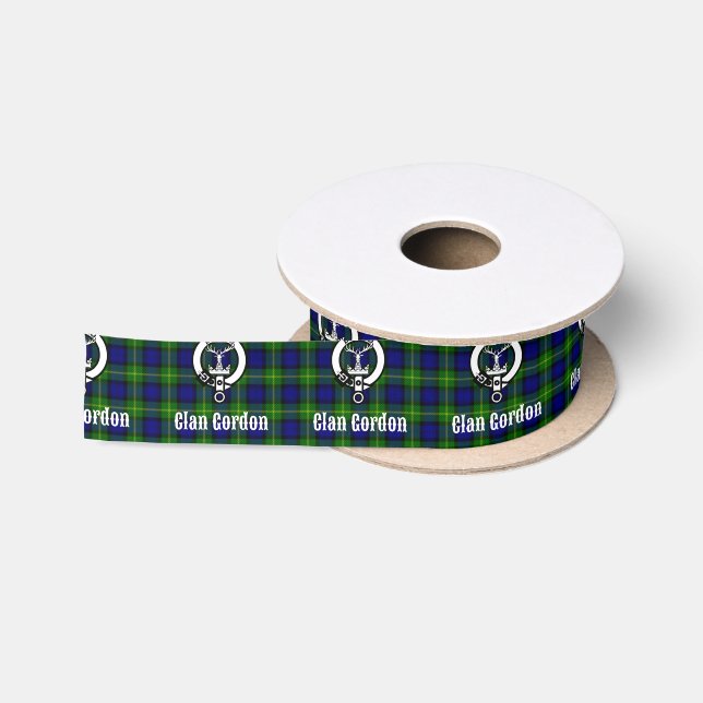 Ruban En Satin Clan Gordon Tartan Crest (Bobine)