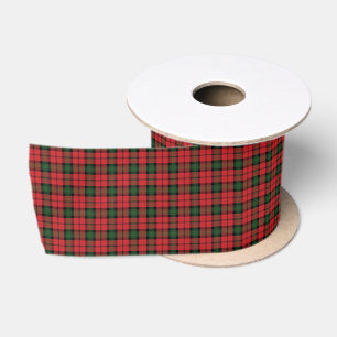 Ruban En Satin Clan Kerr Plaid Tartan Green Red Check