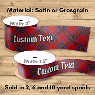 Ruban En Satin Clan Leslie Red Tartan