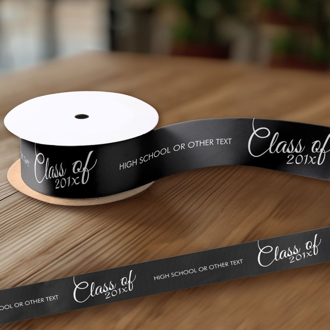 Ruban En Satin Classe avec année personnalisée et lycée (Custom Ribbon on a Roll - Personalize this ribbon with you text)