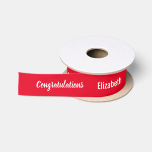 Ruban En Satin Classe de 2023 Red White Félicitations Graduation