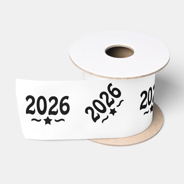 Ruban En Satin Classe d'étoiles de 2026 (Bobine)