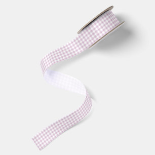 Ruban En Satin Classique Gingham Début d'Automne   Lilas Chaud