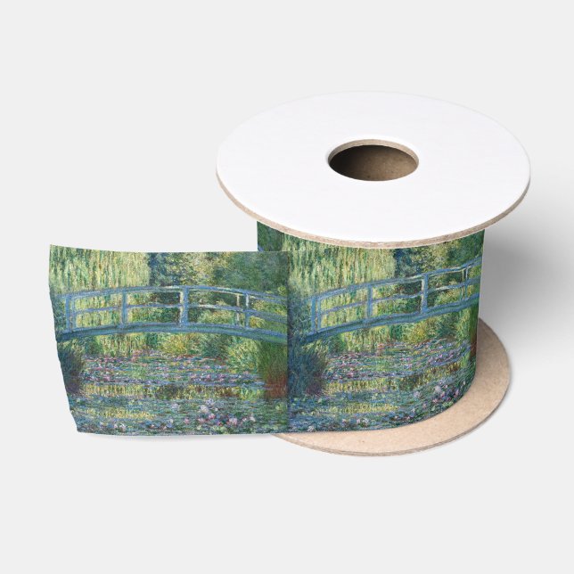 Ruban En Satin Claude Monet - Eau Lily étang, Harmonie verte (Bobine)