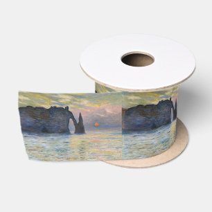 Ruban En Satin Claude Monet - La Falaise, Etretat, Coucher de sol