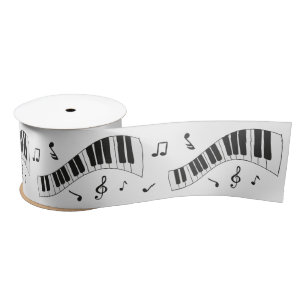 Ruban En Satin Clavier de piano noir et blanc