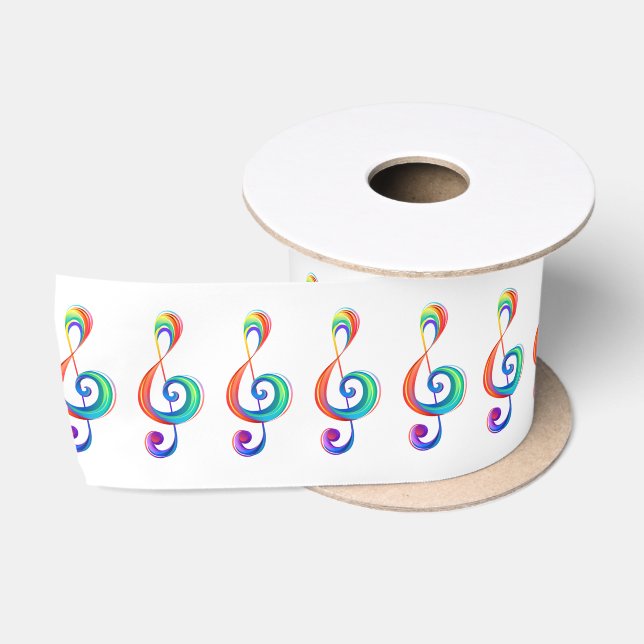 Ruban En Satin Clé arc-en-ciel (Bobine)