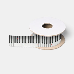 Ruban En Satin Clés de piano avec des coccinelles