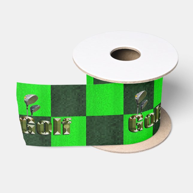 Ruban En Satin Club de golf Green Mosaic, Ruban Satin (Bobine)