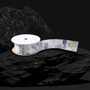 Ruban En Satin Coastal Chic   Purple and Lime Green Ocean Party