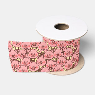 Ruban En Satin Cochon amusant dans les salopettes