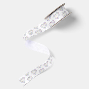 Ruban En Satin Cœur en aquarelle de diamant art à motifs