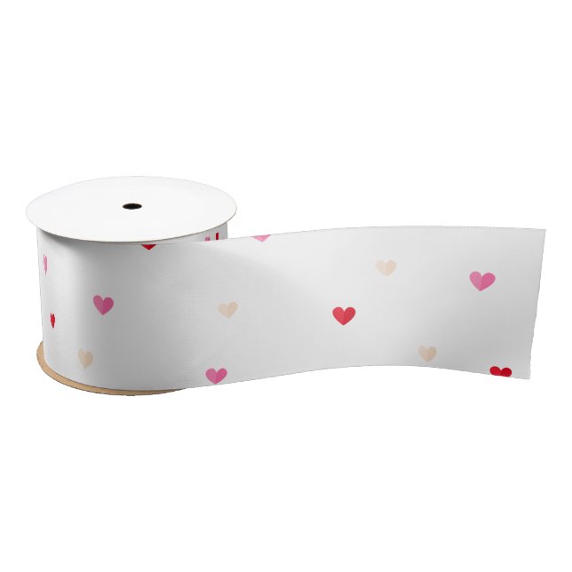 Ruban En Satin Coeur Valentine Thème Bébé Fille Douche Rouge Rose (Bobine)
