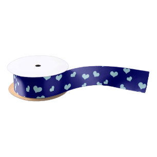 Ruban En Satin Coeurs bleus sur la Saint Valentin Bleue