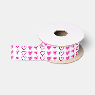Ruban En Satin Coeurs roses mignons pour toujours l'amour l'amiti