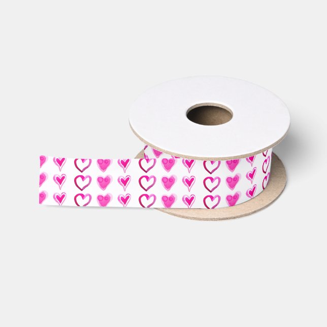 Ruban En Satin Coeurs roses mignons pour toujours l'amour l'amiti (Bobine)