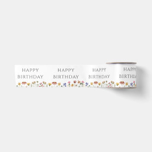Ruban En Satin Coloré Fleur sauvage Joyeux Anniversaire Satin rub