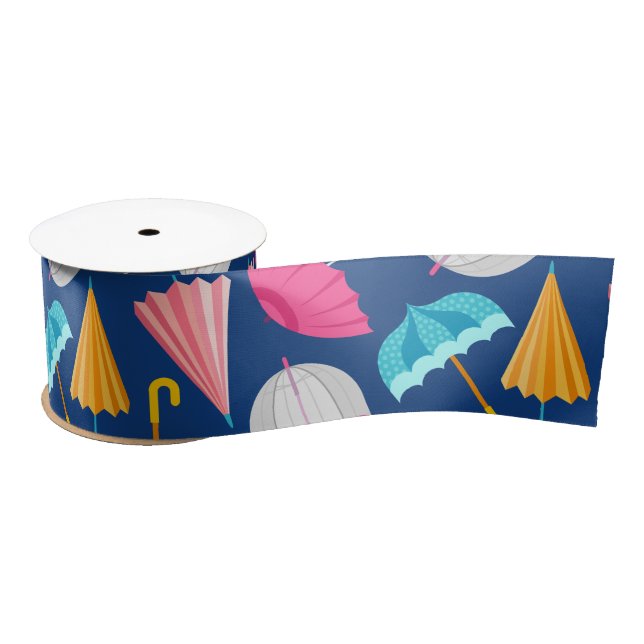 Ruban En Satin Colorful Umbrella Pattern (Bobine)