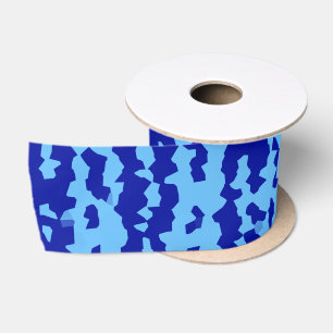 Ruban En Satin Conception Abstraite Irrégulière Bleu Cyan