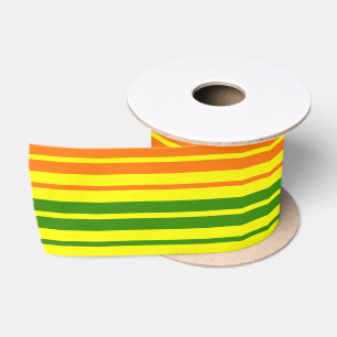 Ruban En Satin Conception de bandes verticales orange jaune vert