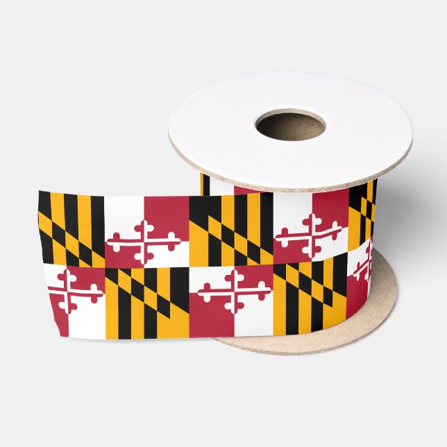 Ruban En Satin Conception de fête de drapeau d'état du Maryland (Bobine)