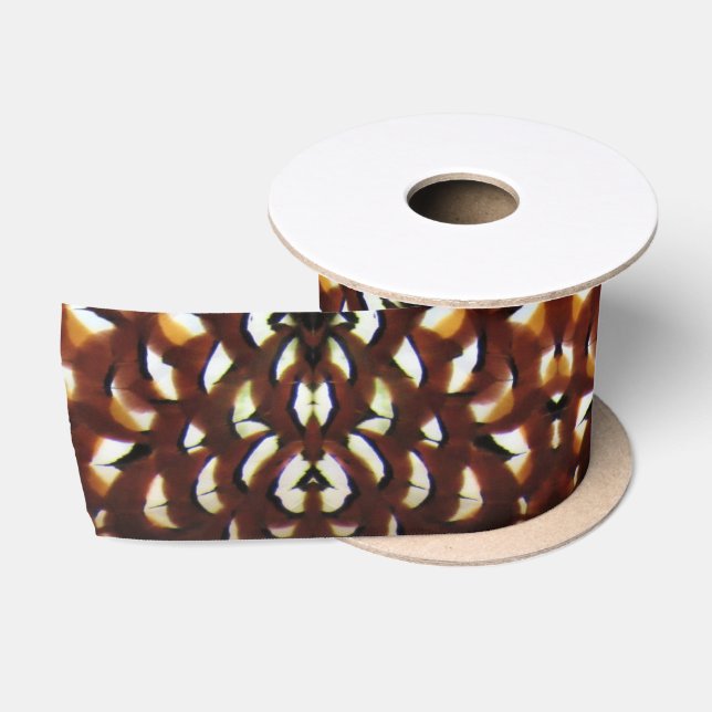 Ruban En Satin Conception de la plume Brown du faisan de Reeve -  (Bobine)