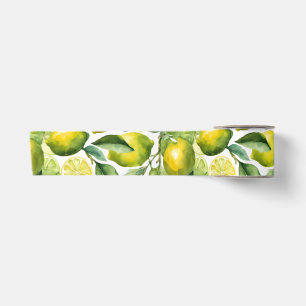 Ruban En Satin Conception de motif aquarelle citrons