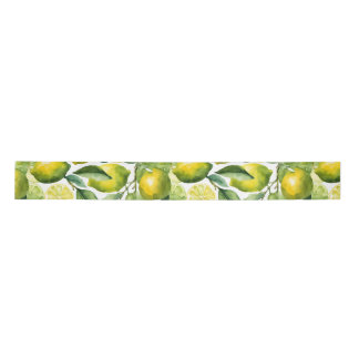 Ruban En Satin Conception de motif aquarelle citrons