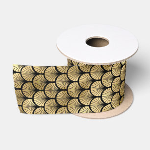 Ruban En Satin Conception de motif Art Déco en éventail à coquill