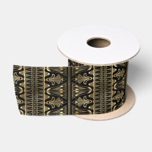 Ruban En Satin Conception de motif géométrique floral Art Déco