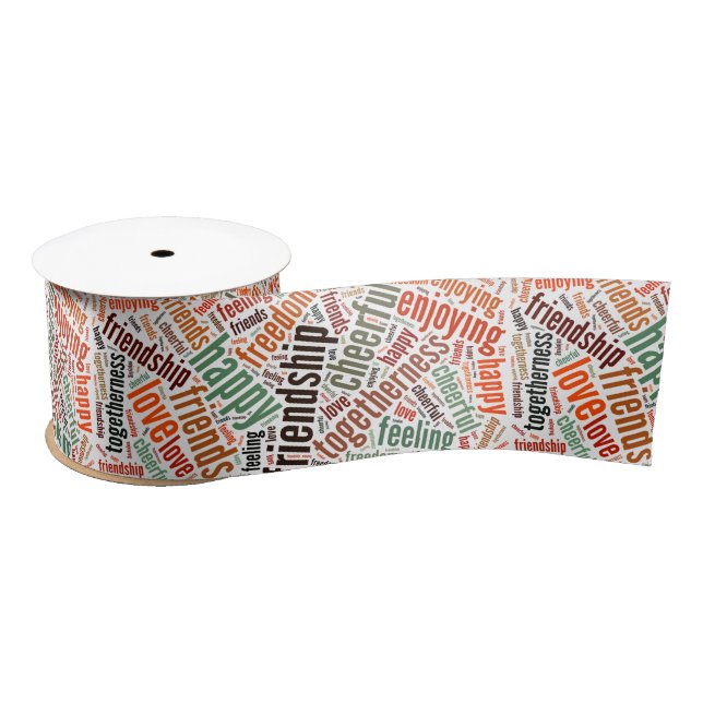 Ruban En Satin Conception de mots positifs (Bobine)