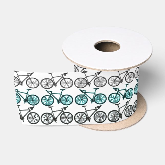 Ruban En Satin Conception d'impression de bicyclette (Bobine)