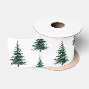 Ruban En Satin Conception minimaliste d'arbre À feuillage persist