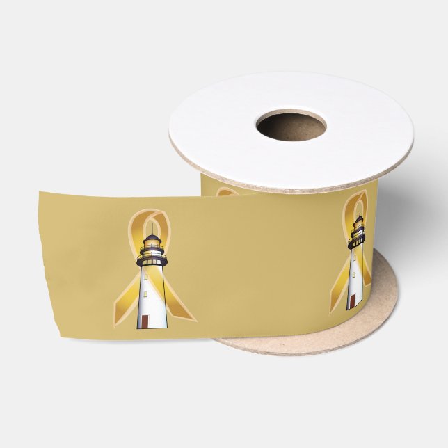 Ruban En Satin Conscience de Cancer d'enfance avec le phare 3 po (Bobine)