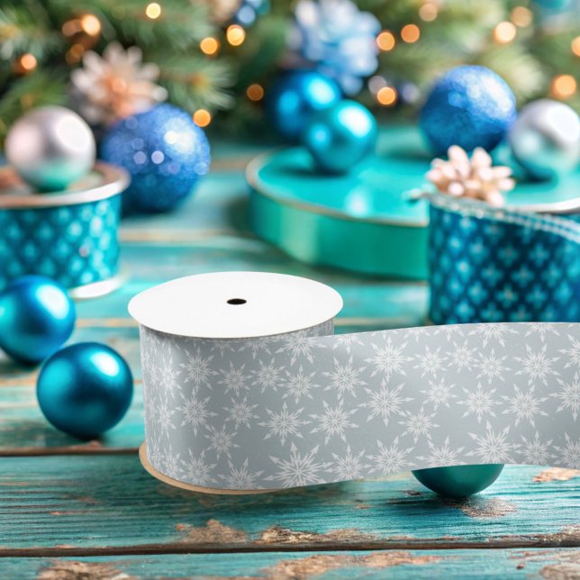 Ruban En Satin Coordination des flocons bleus (Blue Snowflake ribbon)