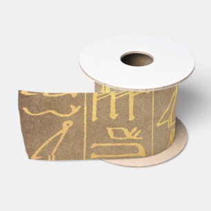 Ruban En Satin Copie égyptienne de papier de hiéroglyphes d'or