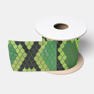 Ruban En Satin Copie noire et verte de serpent