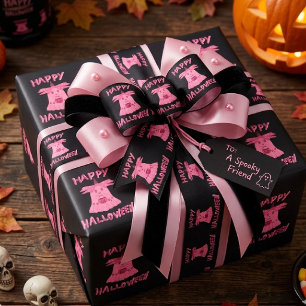 Ruban En Satin Coquette Rose Fantôme Joyeux Halloween Art Numériq