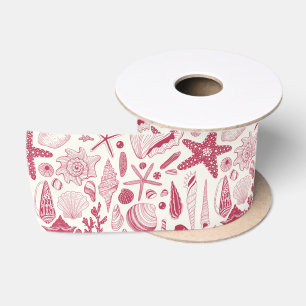 Ruban En Satin Coquillages à Viva Magenta - Couleur de l'année 20