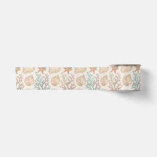 Ruban En Satin Coquillages et Corail