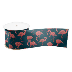 Ruban En Satin Corail vivant modèle flamingo