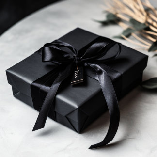 Ruban En Satin Couleur noire pleine nuit