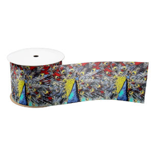 Ruban En Satin Couleur - paon