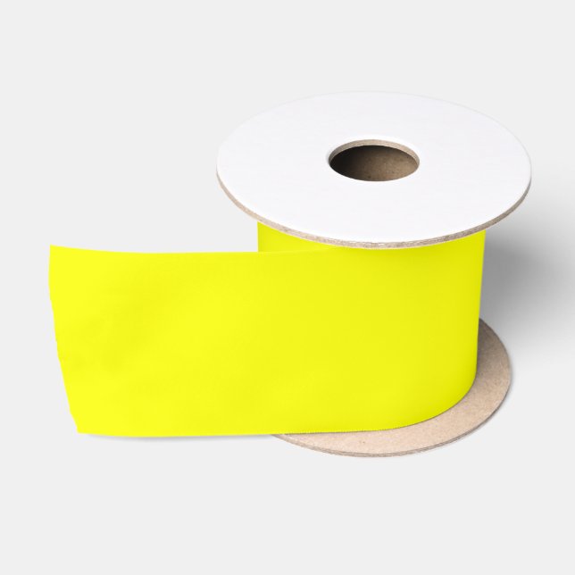 Ruban En Satin Couleur uni jaune néon (Bobine)