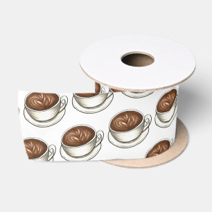 Ruban En Satin Coupe de café Latte Cappuccino Flat Blanc Brunch