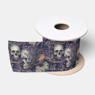 Ruban En Satin Crâne Halloween Vintage
