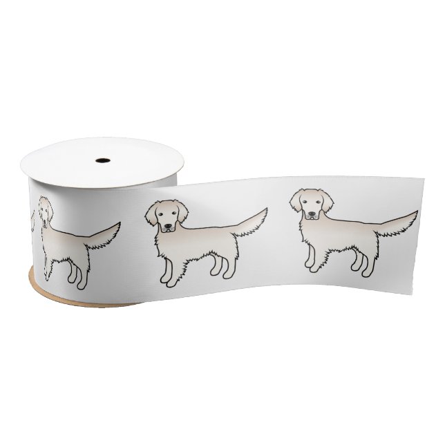 Ruban En Satin Crème anglaise Golden Retriever mignon Chiens de d (Bobine)