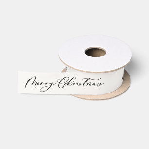 Ruban En Satin crème élégant écriture Noël personnalisé rustique