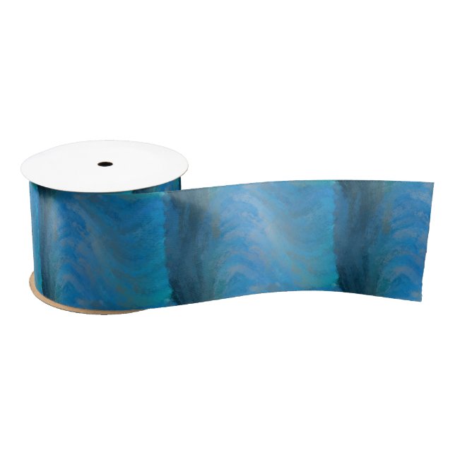 Ruban En Satin crewavy blue design (Bobine)