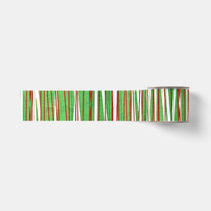 Ruban En Satin Crise de Noël, rouge et vert